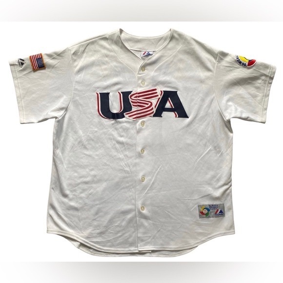 MLB '06 USA JETER 02 WORLD BASEBALL CLASSIC MAJESTIC White Jersey in XXL - Picture 3 of 15